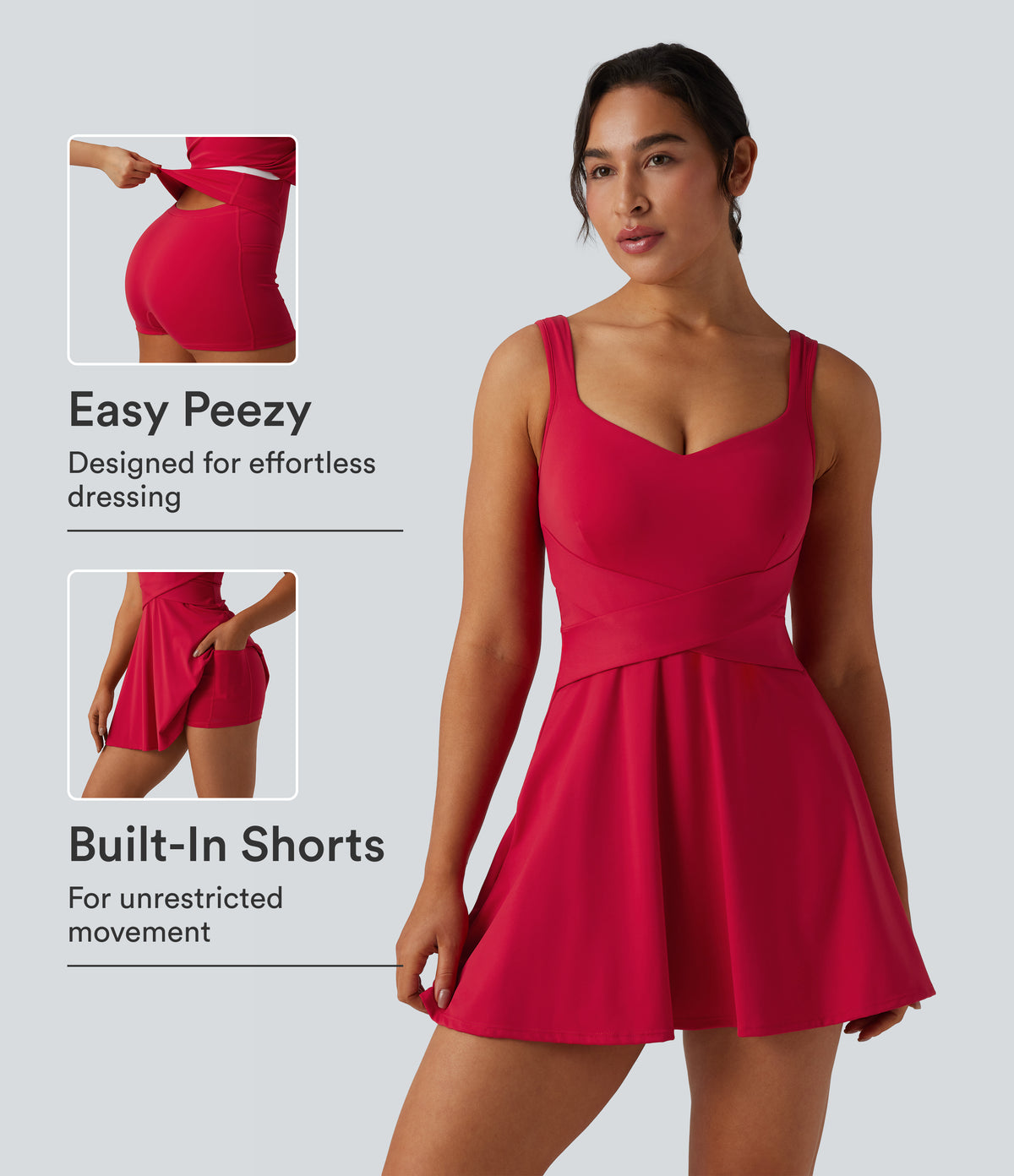 SoftlyZero™ Airy 2-in-1 InstantCool Mini Tennis Active Dress with Pocket-Easy Peezy Edition