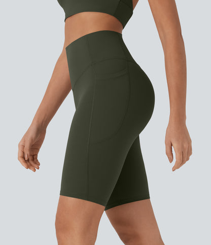 UltraSculpt™ High Waisted Tummy Control Pocket Shaping Training Biker Shorts 9''