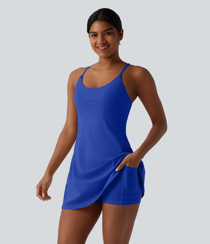 Softlyzero™ Plush Tummy Control Active Dress with Pockets-Easy Peezy Edition