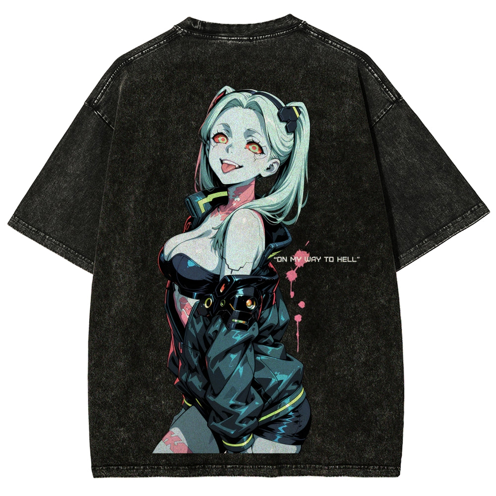 Cyberpunk Edgerunners Unisex Fit Washed T-Shirt 26 1  134