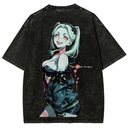 Cyberpunk Edgerunners Unisex Fit Washed T-Shirt 26 1  134