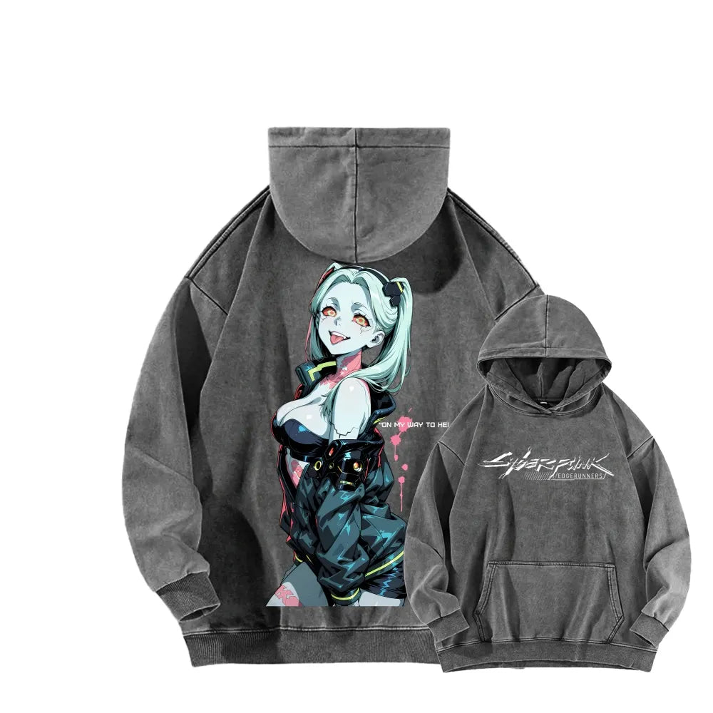 Cyberpunk Edgerunners Unisex Washed Hoodie 26 1  1341