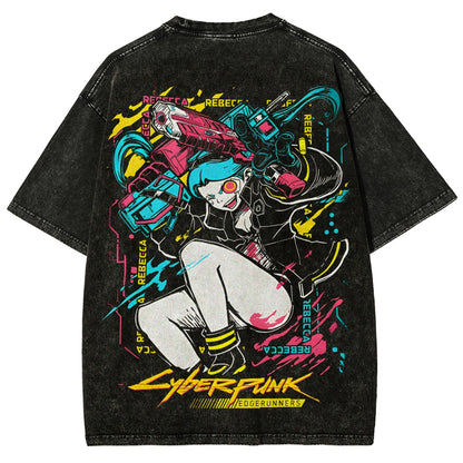 Cyberpunk Unisex Fit Washed T-Shirt 25 7  8512