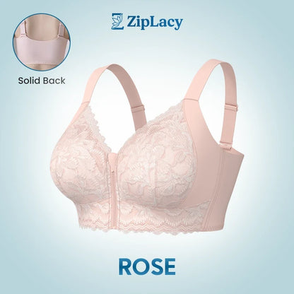 ZipLacy - Ultra Soft Front Zip Wireless Lifting Bra