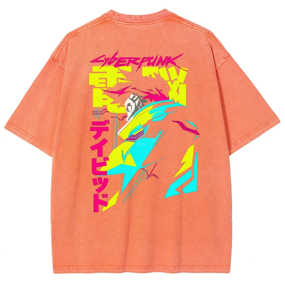 Cyberpunk Edgerunner Unisex Fit Washed T-Shirt 25 9  66 4