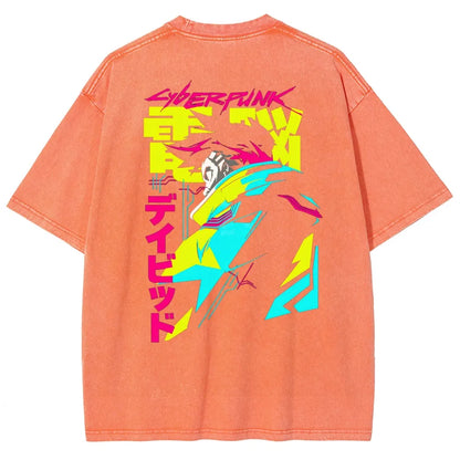 Cyberpunk Edgerunner Unisex Fit Washed T-Shirt 25 9  66 4