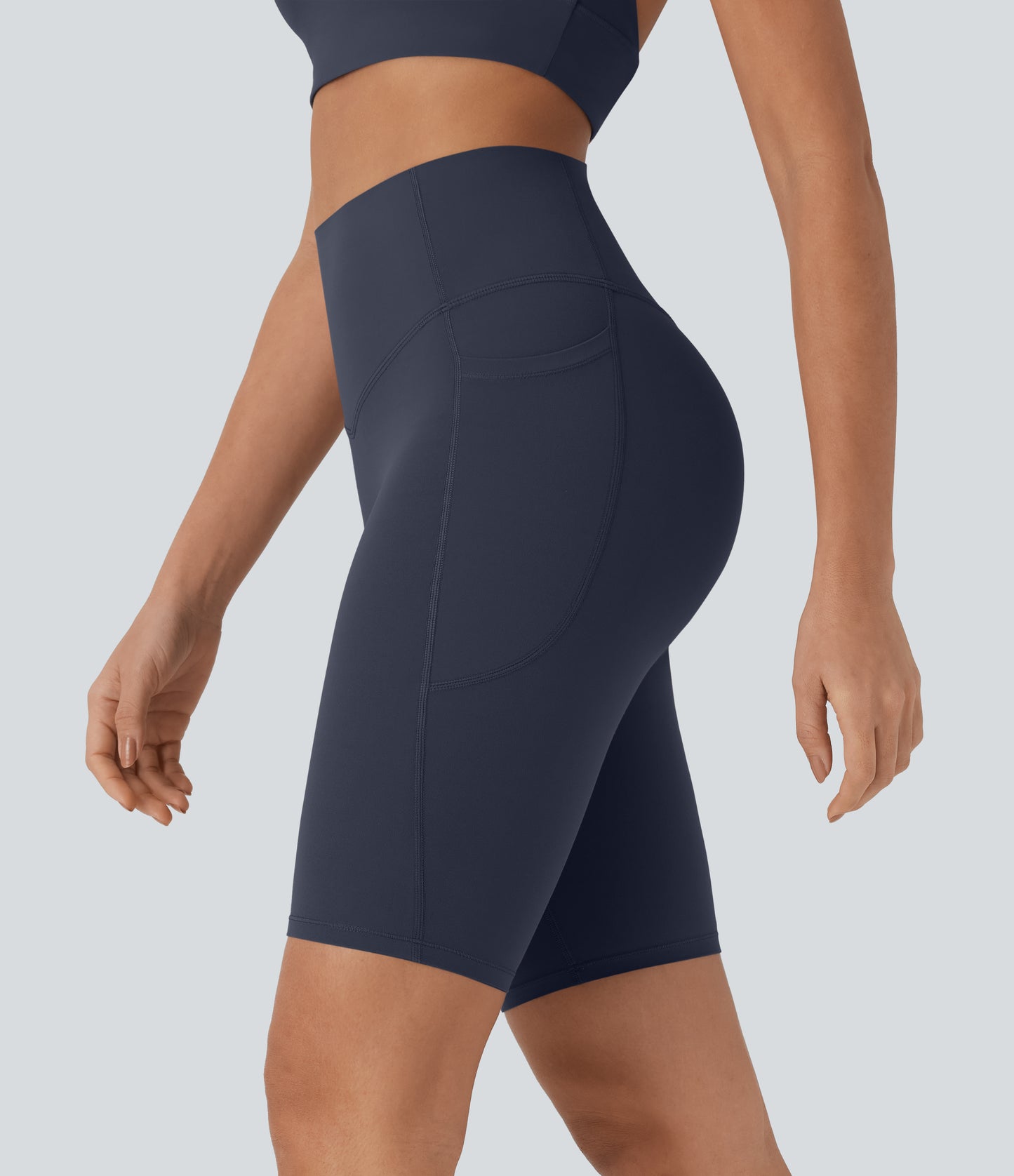Halara UltraSculpt™ High Waisted Tummy Control Pocket Shaping Training Biker Shorts 9''