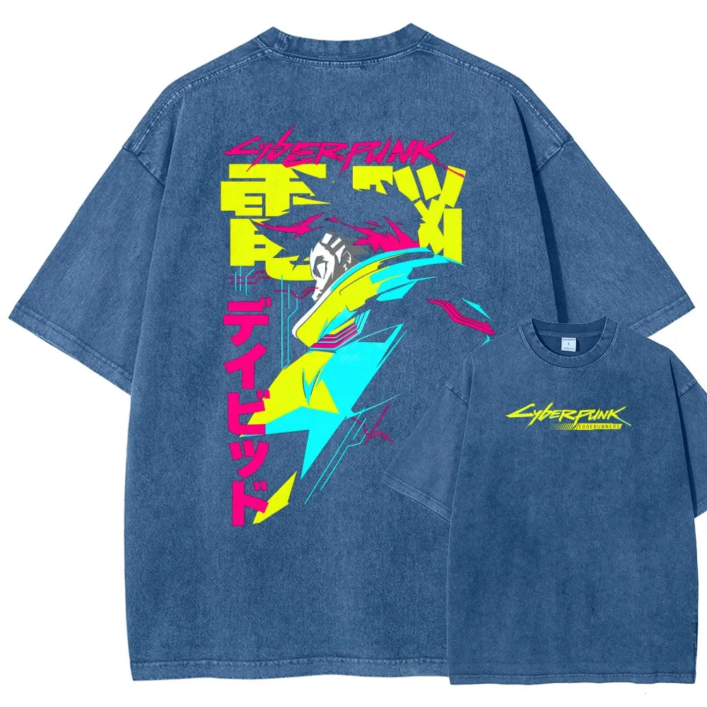 Cyberpunk Edgerunner Unisex Fit Washed T-Shirt 25 9  66 4