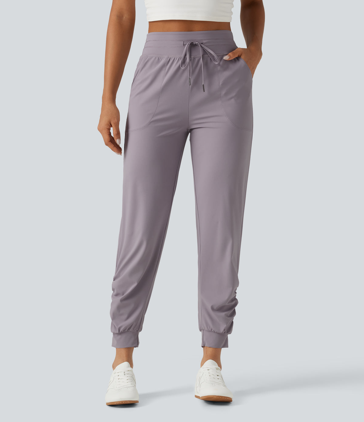 UltraSculpt™ High Waisted Drawstring Ruched Yoga Joggers with Pockets