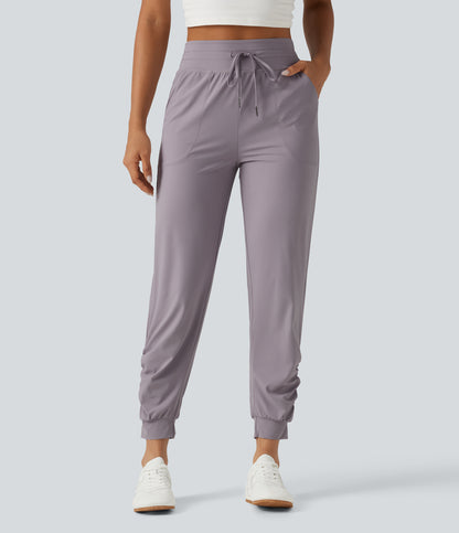 UltraSculpt™ High Waisted Drawstring Ruched Yoga Joggers with Pockets