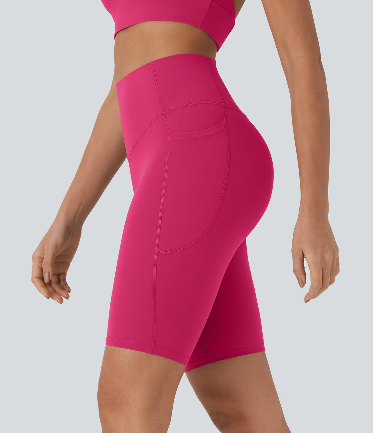 UltraSculpt™ High Waisted Tummy Control Pocket Shaping Training Biker Shorts 9''