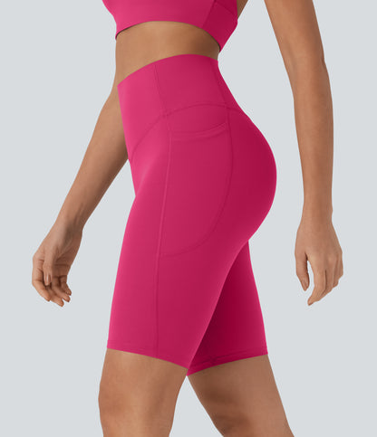 UltraSculpt™ High Waisted Tummy Control Pocket Shaping Training Biker Shorts 9''