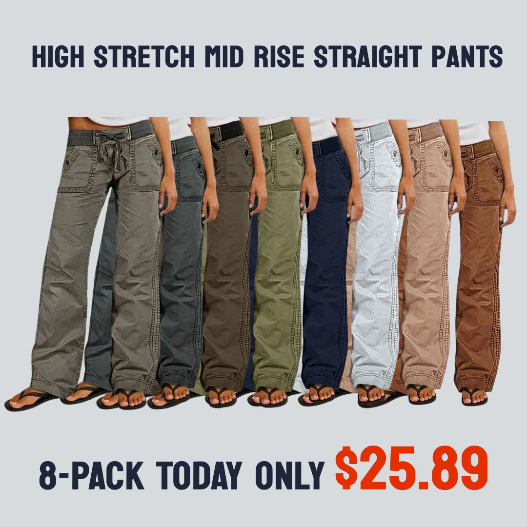 🔥Limited Stock!🔥Women's High Stretch Mid Rise Straight Pants