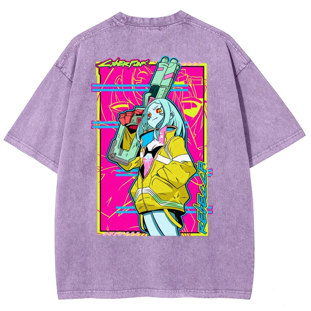 Cyberpunk Edgerunner Unisex Fit Washed T-Shirt 25 9  6595
