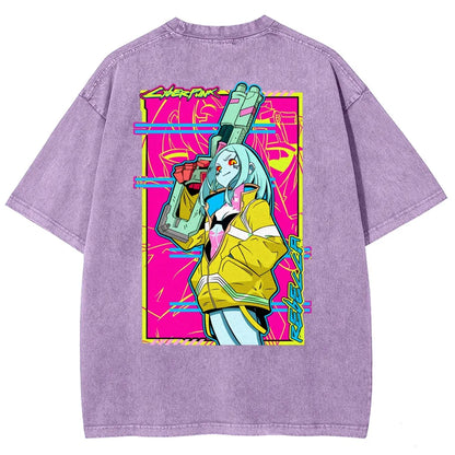 Cyberpunk Edgerunner Unisex Fit Washed T-Shirt 25 9  6595