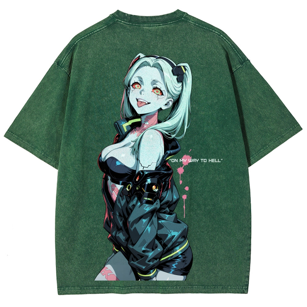 Cyberpunk Edgerunners Unisex Fit Washed T-Shirt 26 1  134