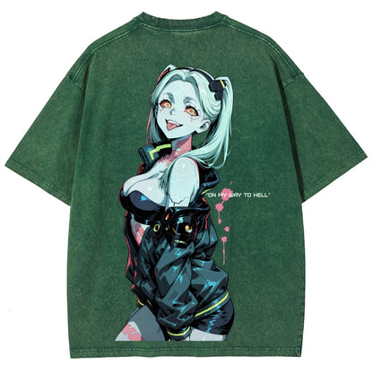 Cyberpunk Edgerunners Unisex Fit Washed T-Shirt 26 1  134