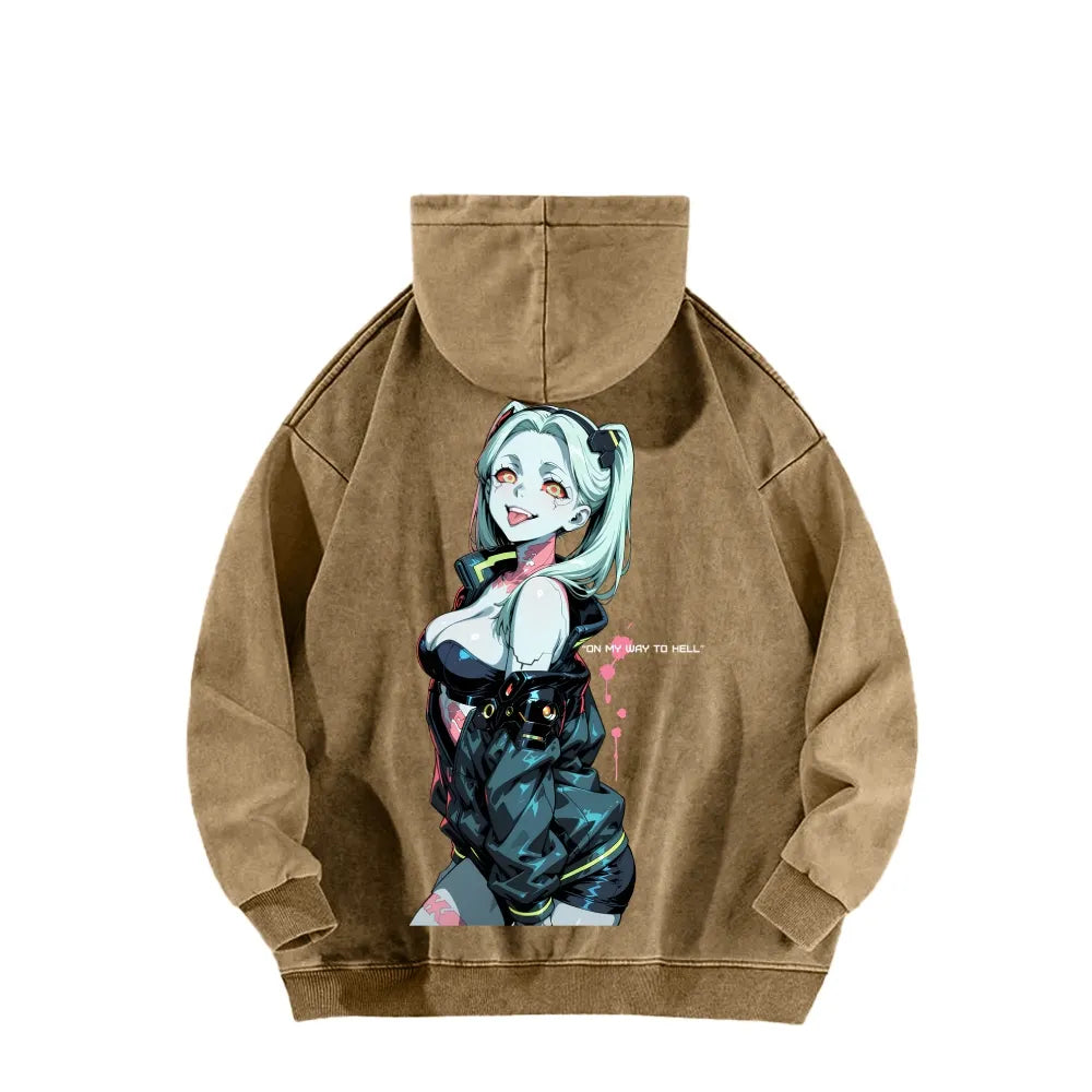 Cyberpunk Edgerunners Unisex Washed Hoodie 26 1  1341
