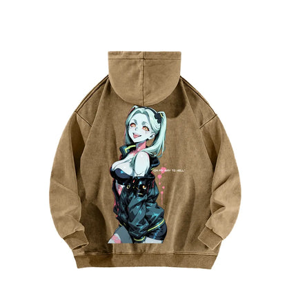 Cyberpunk Edgerunners Unisex Washed Hoodie 26 1  1341