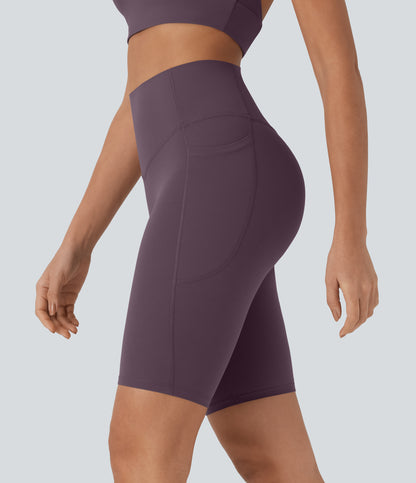 UltraSculpt™ High Waisted Tummy Control Pocket Shaping Training Biker Shorts 9''