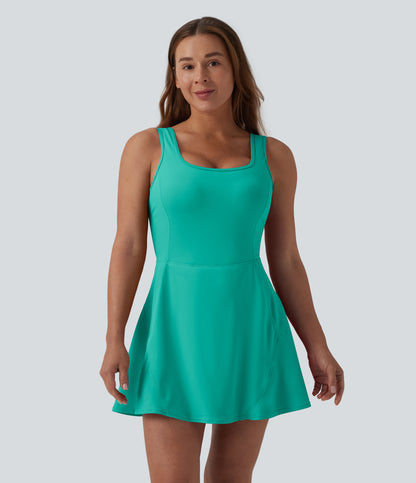 SoftlyZero™ Airy U Neck 2-in-1 Pocket Mini Cool Touch Dance Active Dress DD-F Cups-Easy Peezy