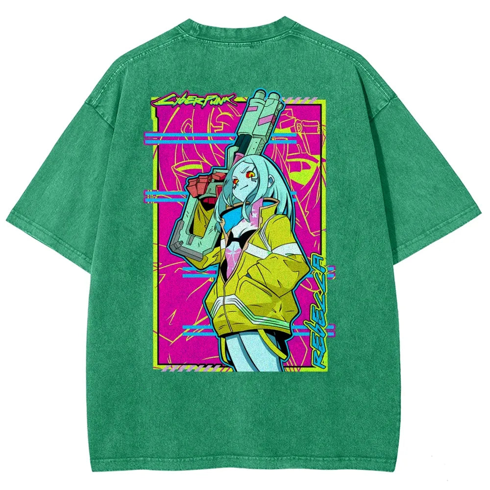 Cyberpunk Edgerunner Unisex Fit Washed T-Shirt 25 9  6595