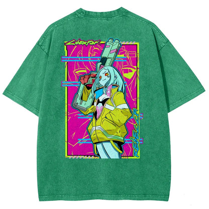 Cyberpunk Edgerunner Unisex Fit Washed T-Shirt 25 9  6595