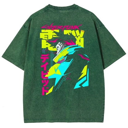 Cyberpunk Edgerunner Unisex Fit Washed T-Shirt 25 9  66 4