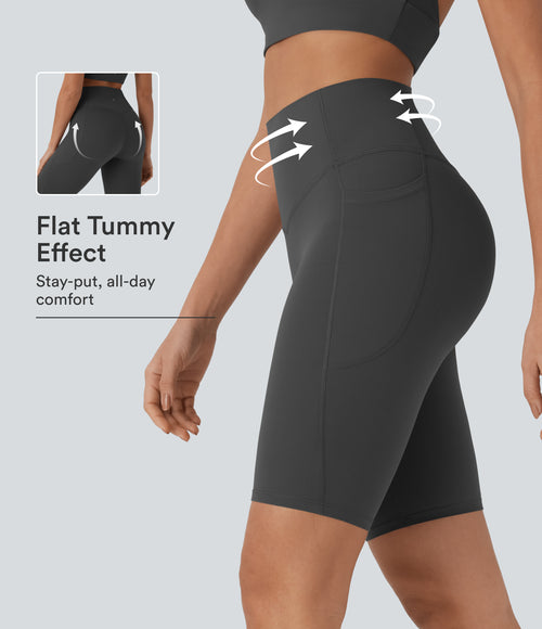 Halara UltraSculpt™ High Waisted Tummy Control Pocket Shaping Training Biker Shorts 9''