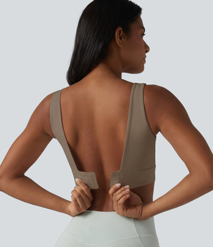 Halara Ultrasculpt™ Medium Support Backless Adjustable Buckle Built-in Bra Training Sports Bra
