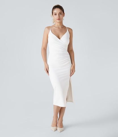 SoftlyZero™ Airy Crossover Ruched Lace Up Bodycon InstantCool Dress