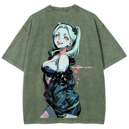 Cyberpunk Edgerunners Unisex Fit Washed T-Shirt 26 1  134