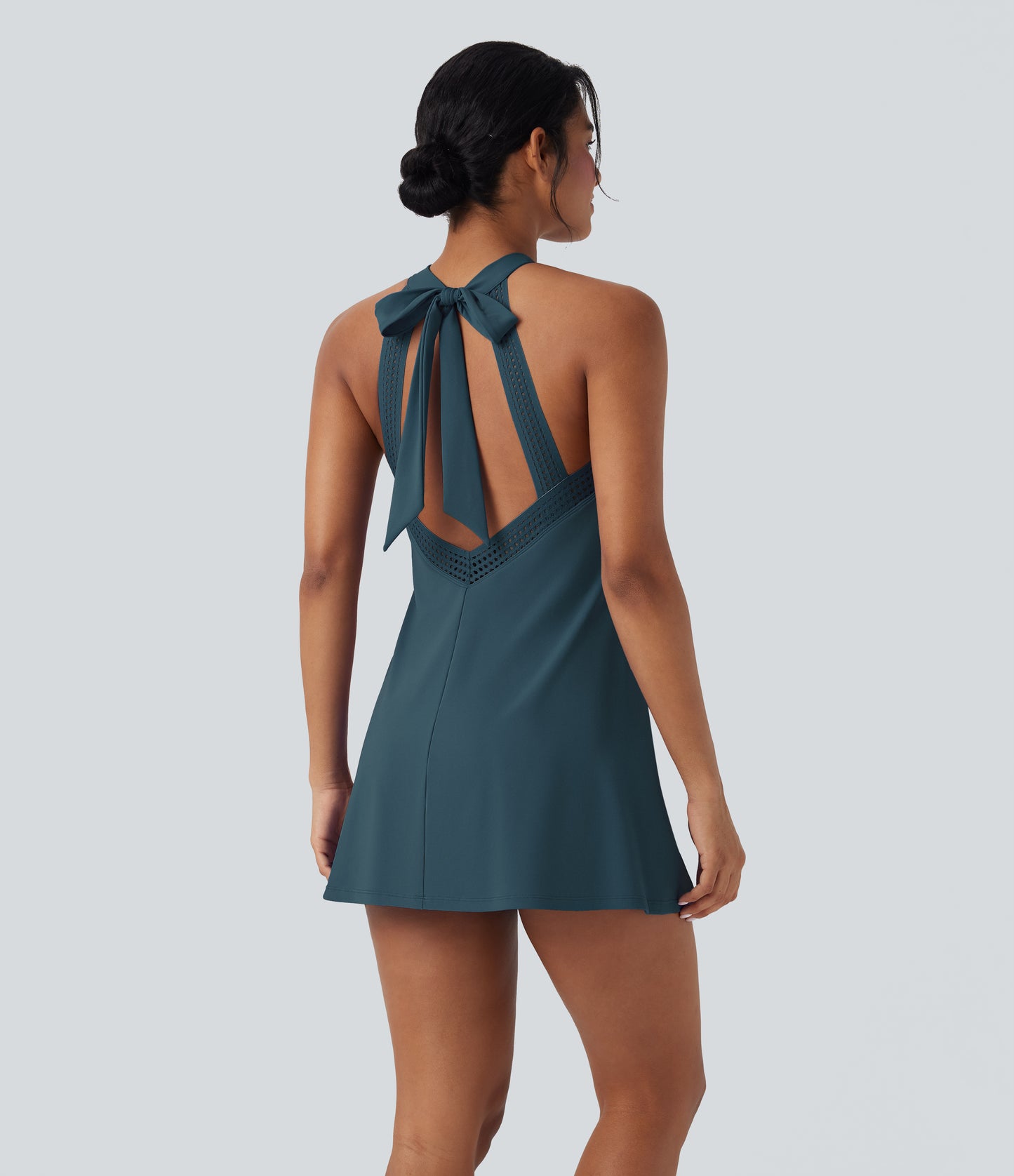 SoftlyZero™ Airy Tie Back 2-in-1 InstantCool Mini Yoga Active Dress with Pocket