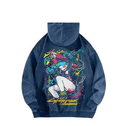 Cyberpunk: Edgerunners Casual Washed Hoodie 25 7 22448