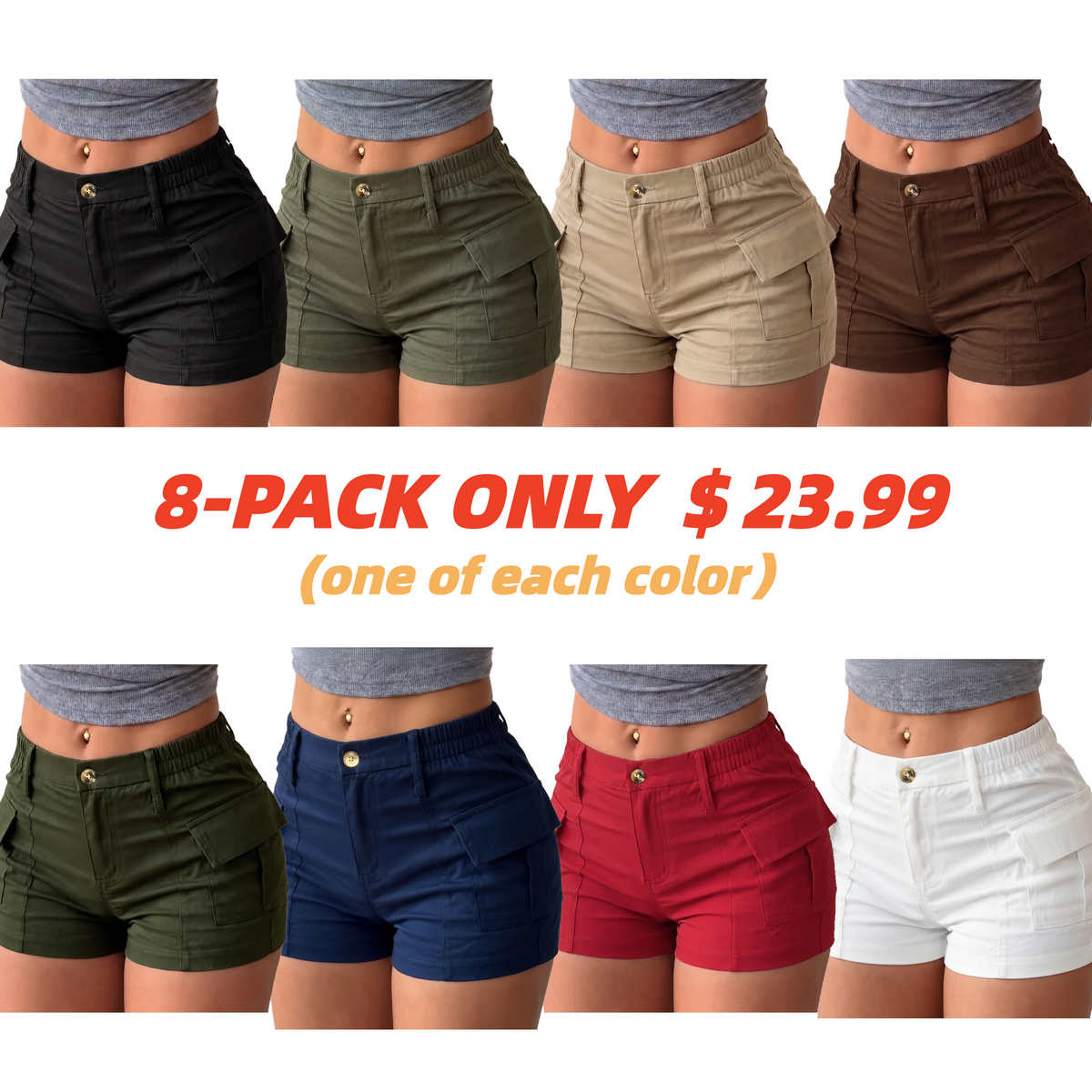 women’s shorts new summer cargo shorts, American vintage low rise slim fit booty shorts; simple everyday comfortable shorts; sporty casual bottoms; stylish vibe, easy flat styling Womenswear
