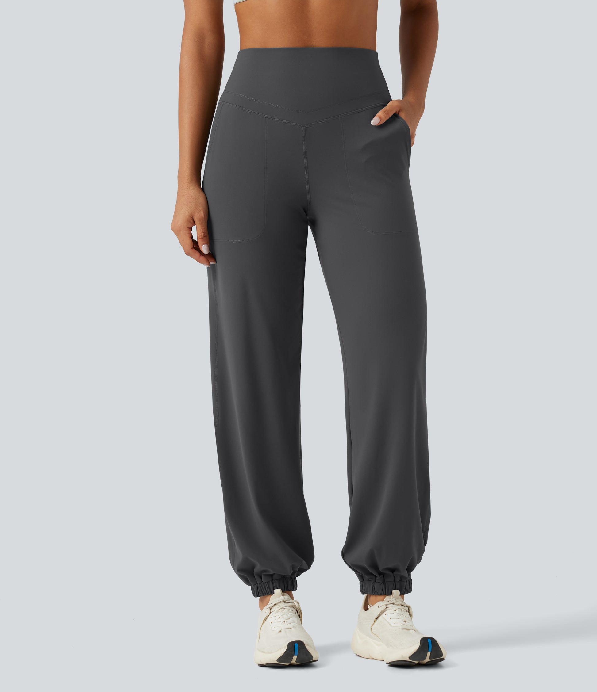 UltraSculpt™ High Waisted Tummy Control Tapered Yoga Joggers with Pockets