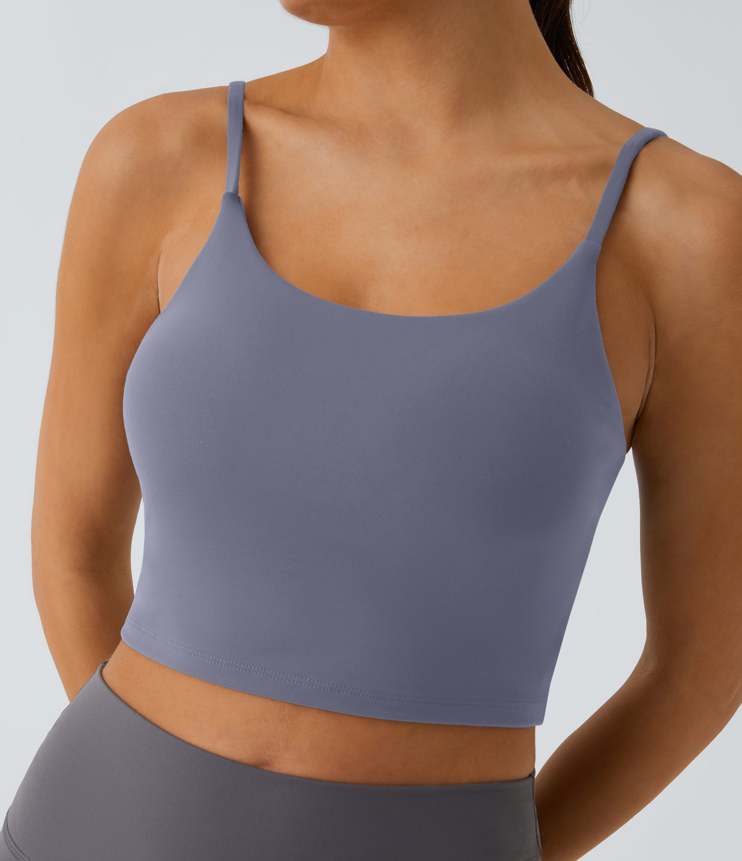 Basic Padded Workout Cropped Low Support Tank Top A-D Cups