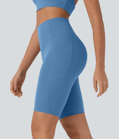 UltraSculpt™ High Waisted Tummy Control Pocket Shaping Training Biker Shorts 9''