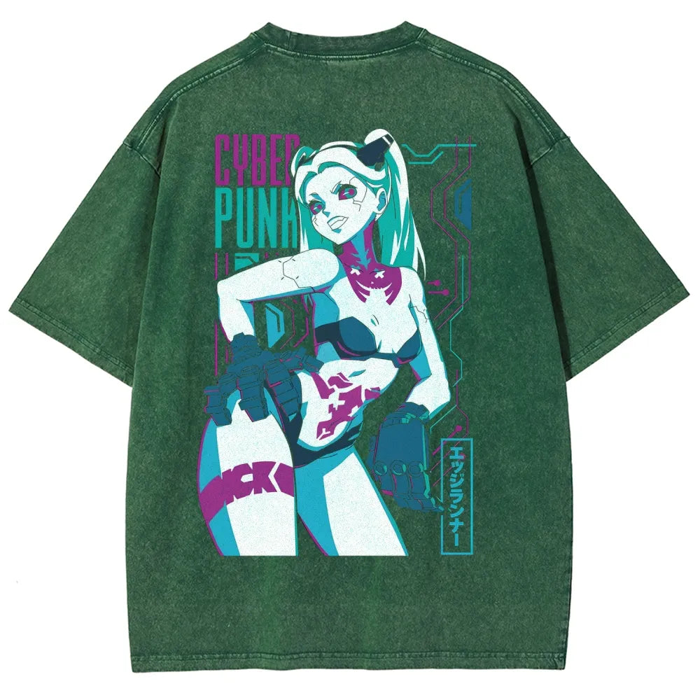 Cyberpunk Edgerunner Unisex Fit Washed T-Shirt 25 9  6622