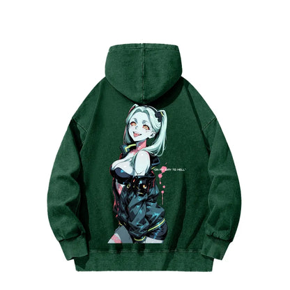 Cyberpunk Edgerunners Unisex Washed Hoodie 26 1  1341