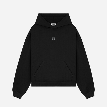 Realm Oversized Cropped Hoodie (Black)