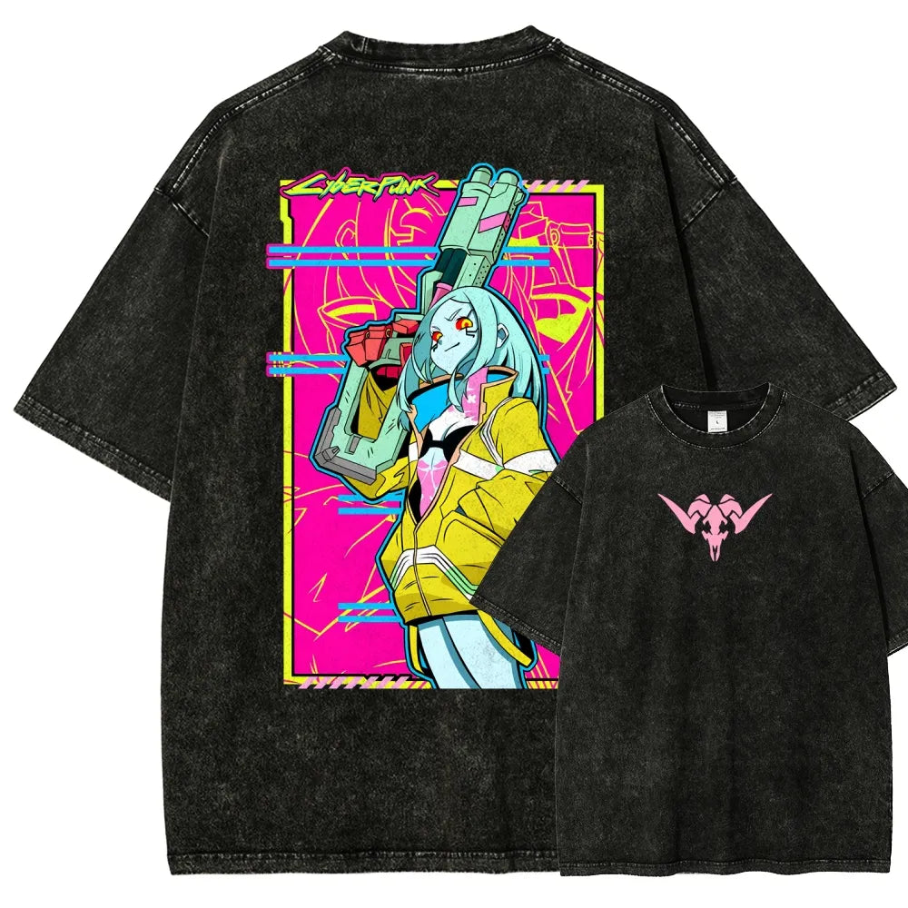 Cyberpunk Edgerunner Unisex Fit Washed T-Shirt 25 9  6595