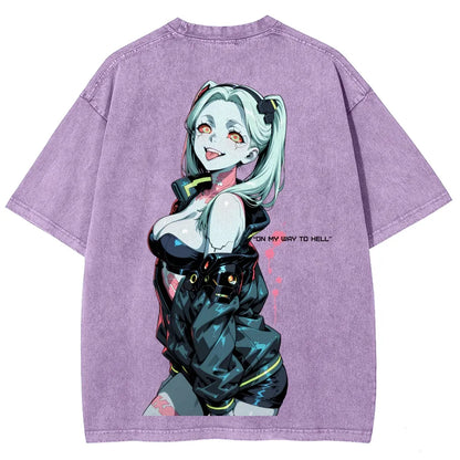 Cyberpunk Edgerunners Unisex Fit Washed T-Shirt 26 1  134