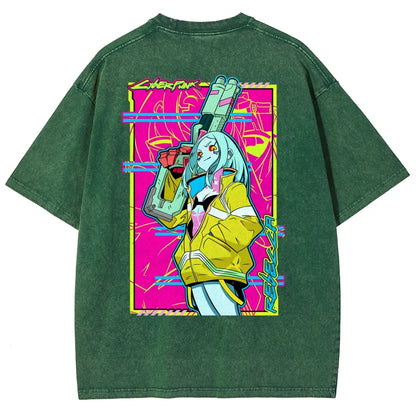 Cyberpunk Edgerunner Unisex Fit Washed T-Shirt 25 9  6595