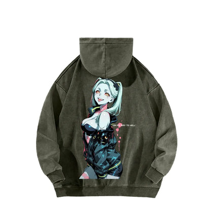 Cyberpunk Edgerunners Unisex Washed Hoodie 26 1  1341