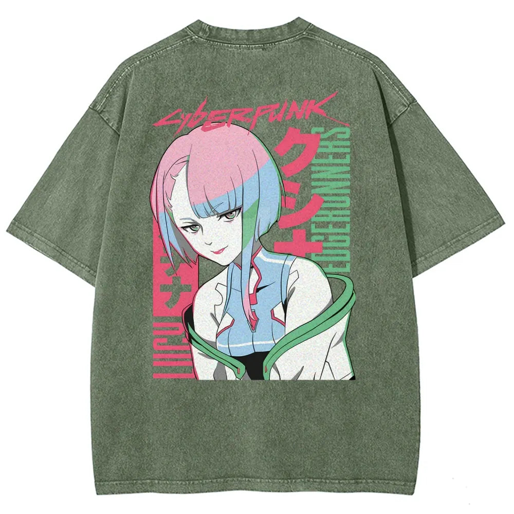 Cyberpunk Edgerunner Unisex Fit Washed T-Shirt 25 9  66