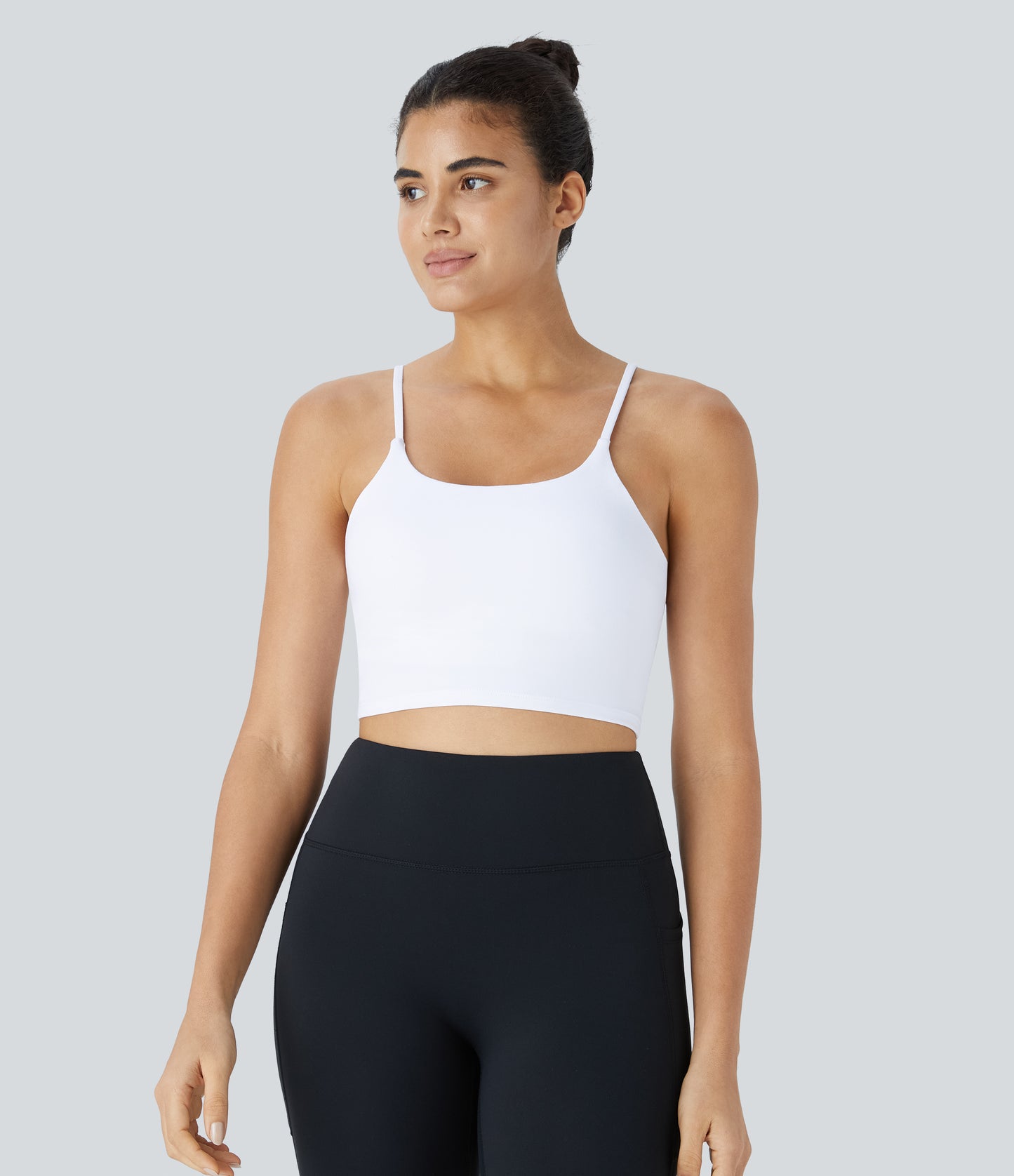 Basic Padded Workout Cropped Low Support Tank Top A-D Cups