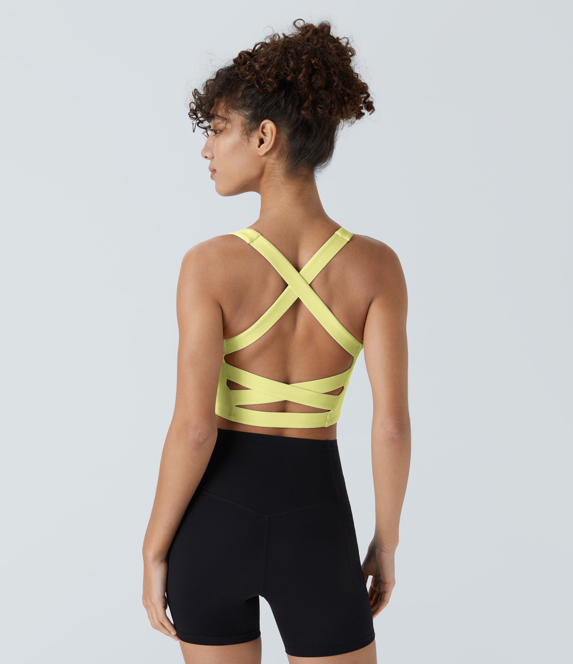 SoftlyZero™ Airy Square Neck Backless Crisscross Cropped InstantCool Yoga Tank Top