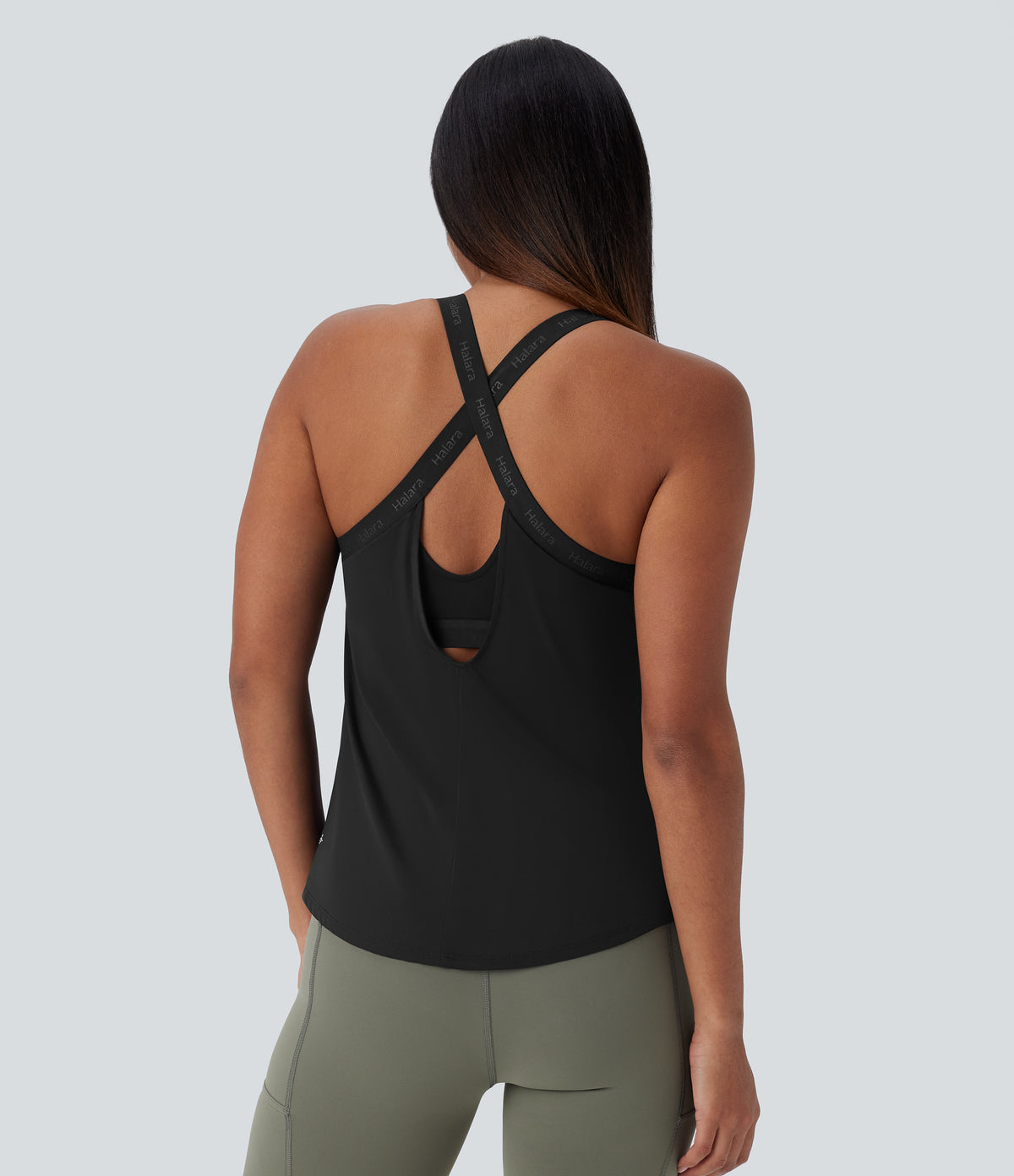 U Neck Curved Hem InstantCool Yoga Tank Top-UPF50+