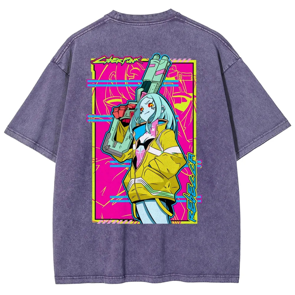 Cyberpunk Edgerunner Unisex Fit Washed T-Shirt 25 9  6595